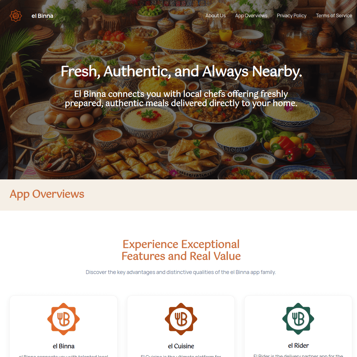 Elbinna website homepage preview